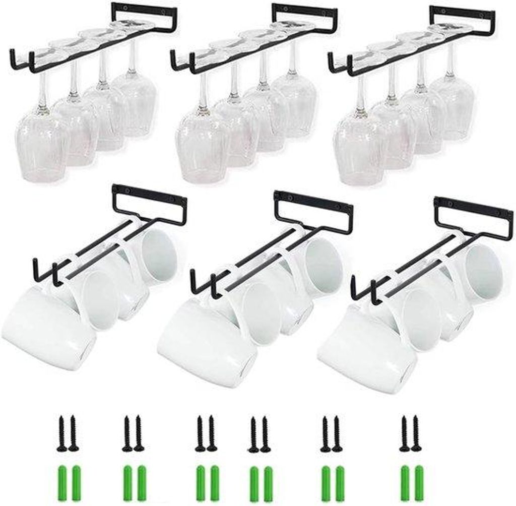 Wein-Glashalter - Raumsparendes Design - Für 4-6 Weingläser