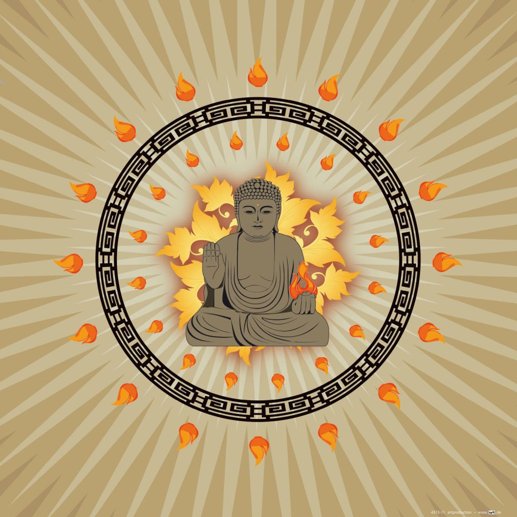 Spiritualität Kunstdruck Bild - Buddha Der Erleuchtete (40 x 40 cm)