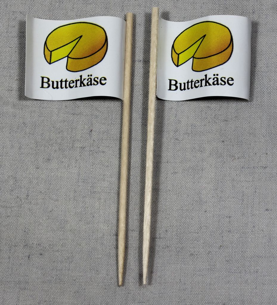 Party-Picker Flagge Butterkäse Papierfähnchen in Spitzenqualität 25 Stück Beutel