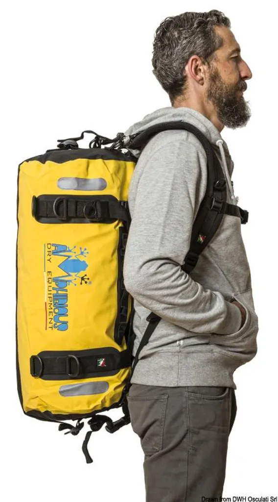 Gardez vos affaires au sec : Sac étanche AMPHIBIOUS 60L jaune contre la pluie