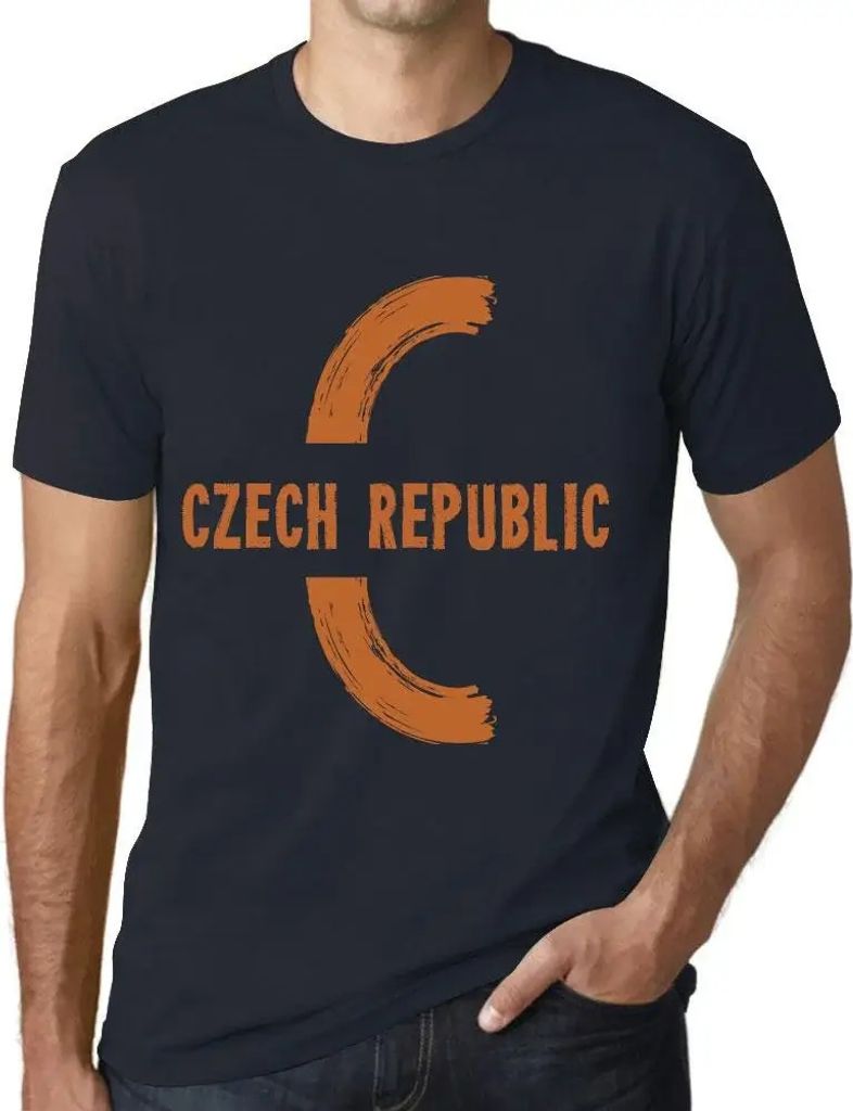 Herren Grafik T-Shirt Tschechische Republik – Czech Republic – Öko-Verantwortlich Vintage Jahrgang Kurzarm Lustige Druck Geburtstag Geschenk Mann