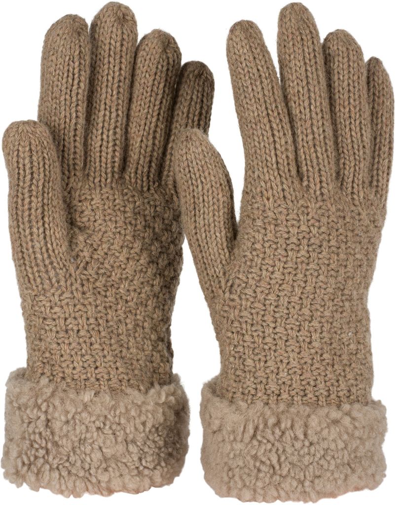 Unisex warme Winter Handschuhe Zopfmuster Thermo Fleece Strickhandschuhe Damen 
