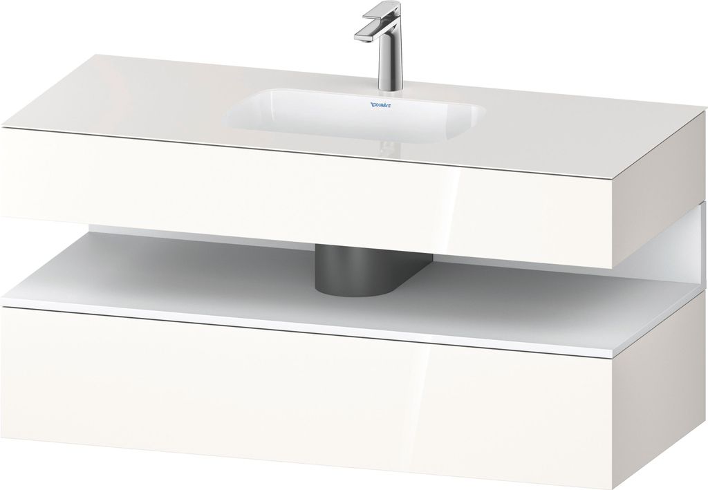 Duravit Qatego Einbauwaschtisch mit Konsolenwaschtischunterbau, 1200x550x600mm, Nische Weiß Matt, QA4787018220000