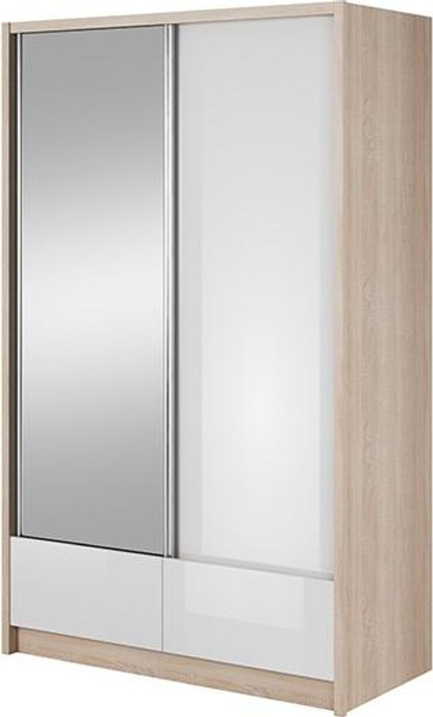 Wardrobe 130 cm Wall Closet Cabinet Sliding Doors Furniture Storage Bedroom Aria