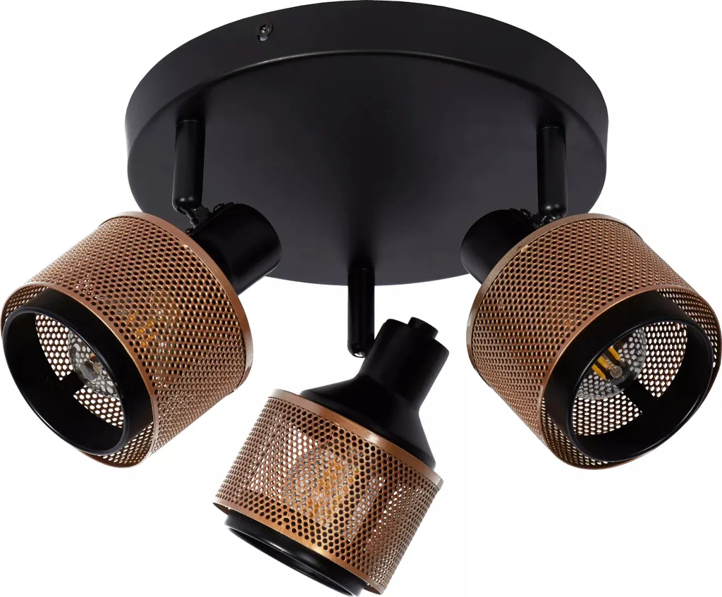 Spot de plafond design RAFA noir et or 3 lumières pour salon moderne