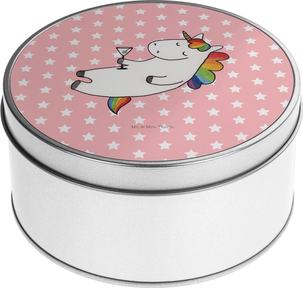 Mr. & Mrs. Panda Dose Einhorn Cocktail - Rot Pastell - Geschenk, Keksdose, Rum, keksdosen, Cuba Libre, plätzchendosen, Geburtstag, Einhörner, Eri...