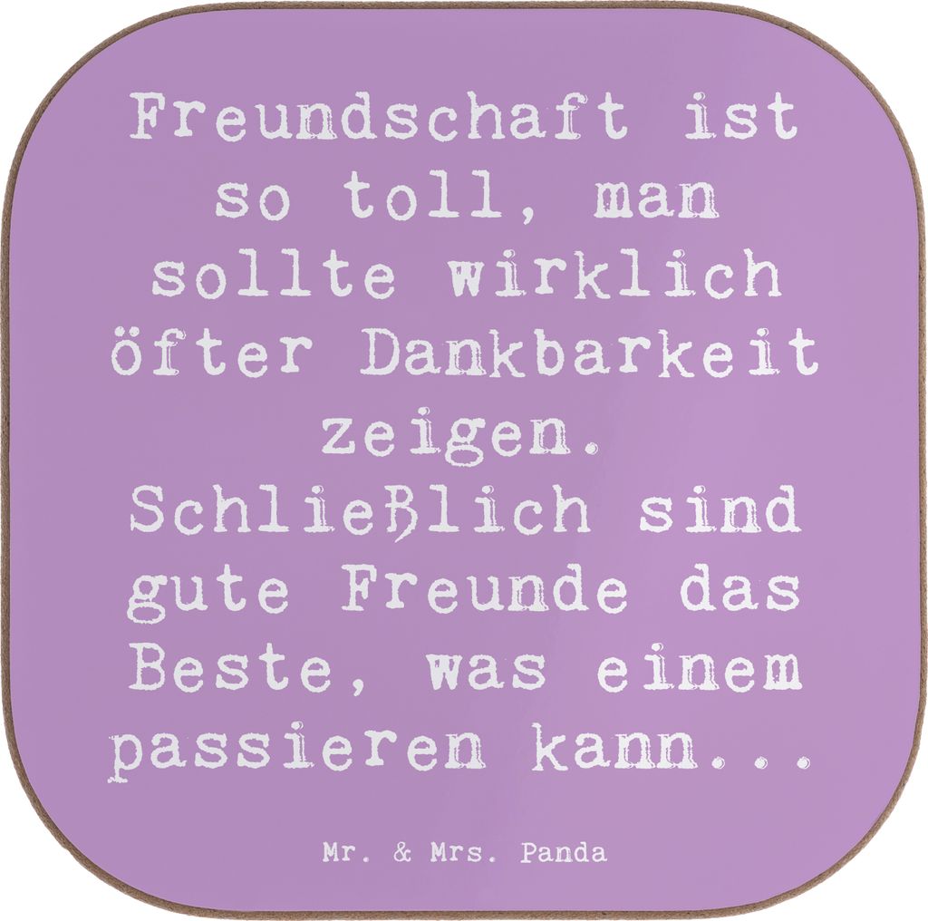 Mr. & Mrs. Panda Untersetzer für Gläser Spruch Dankbarkeit für Freundschaft - Lavendeltraum - Geschenk, Freundschaftsbeziehung, Tassen, Gefühl,...