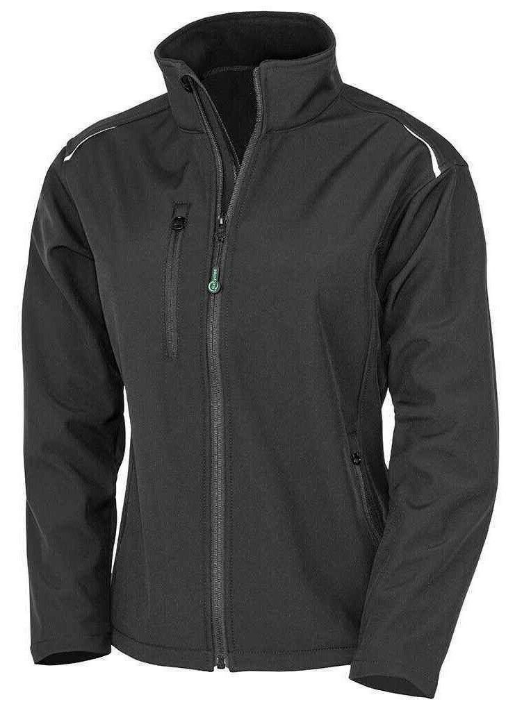 Result Genuine Recycled - Softshelljacke Dreilagig für Damen LT678 (L) (Schwarz)
