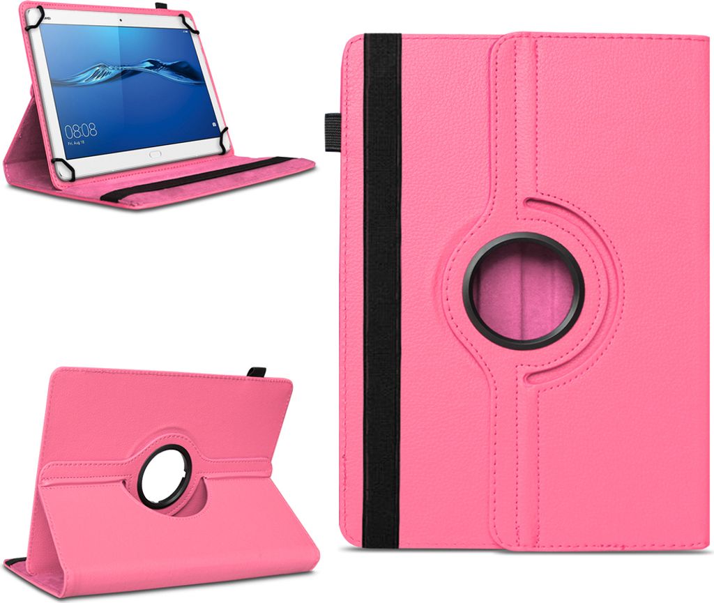 Tablet Hülle für Huawei MediaPad T1 T2 T3 T5 10 Tasche Case 360 Drehbar CoverFarben:Pink