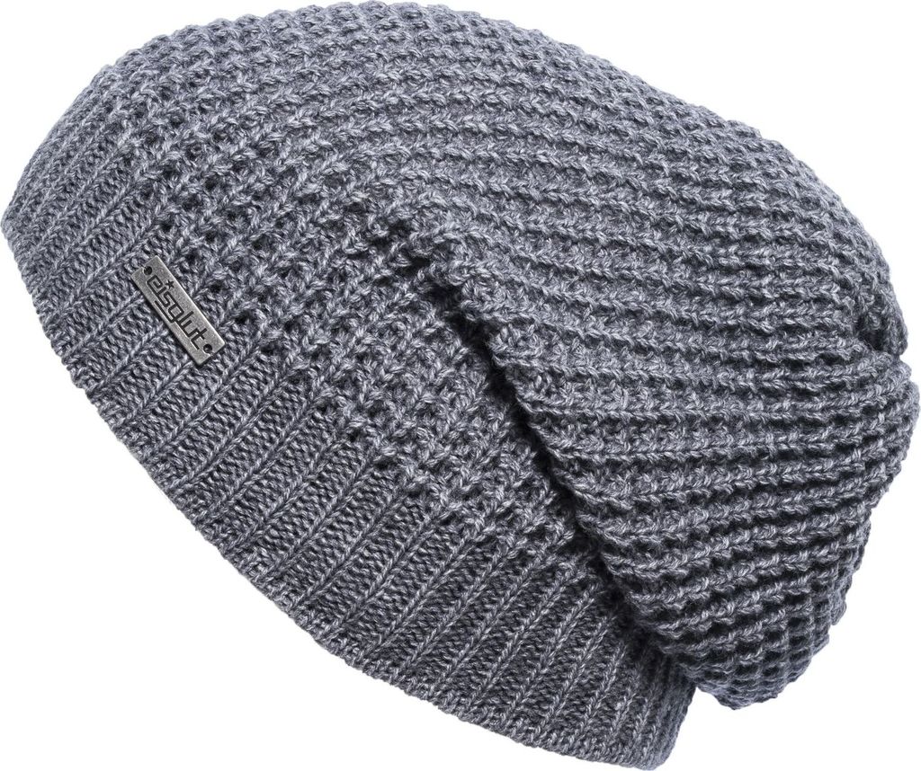 Eisglut Strickmütze Long-Beanie Blazeo in grau