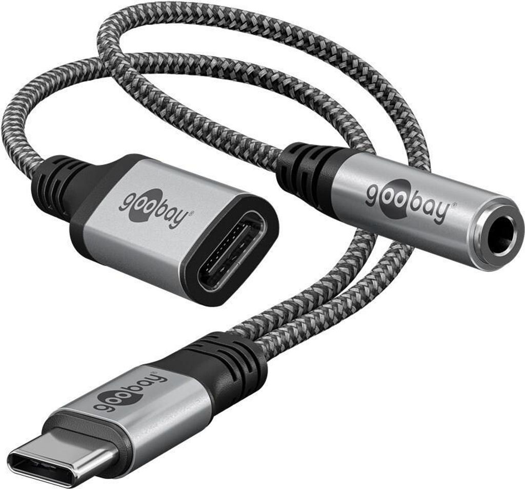 Goobay Adapter USB-C auf USB-C und Klinke, 3,5 mm AUX (74524)