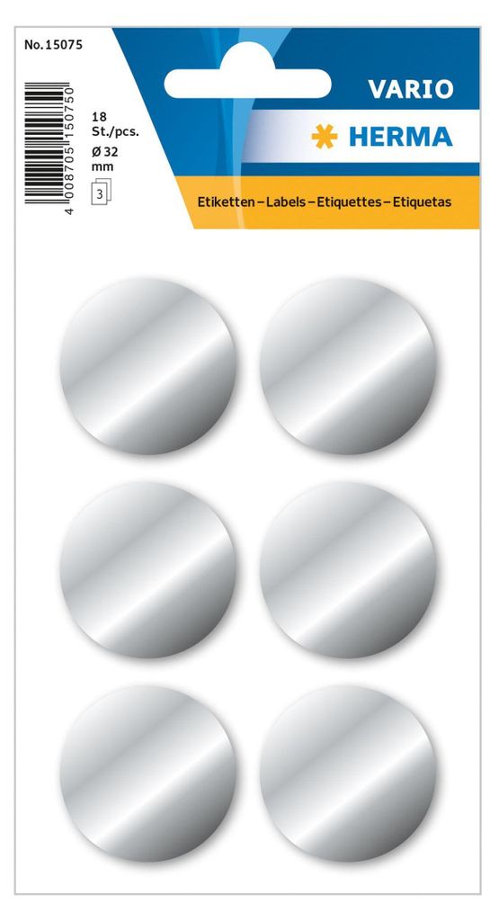 HERMA 15075, Silber, Rund, Permanent, Universal, 6 Produktbild 