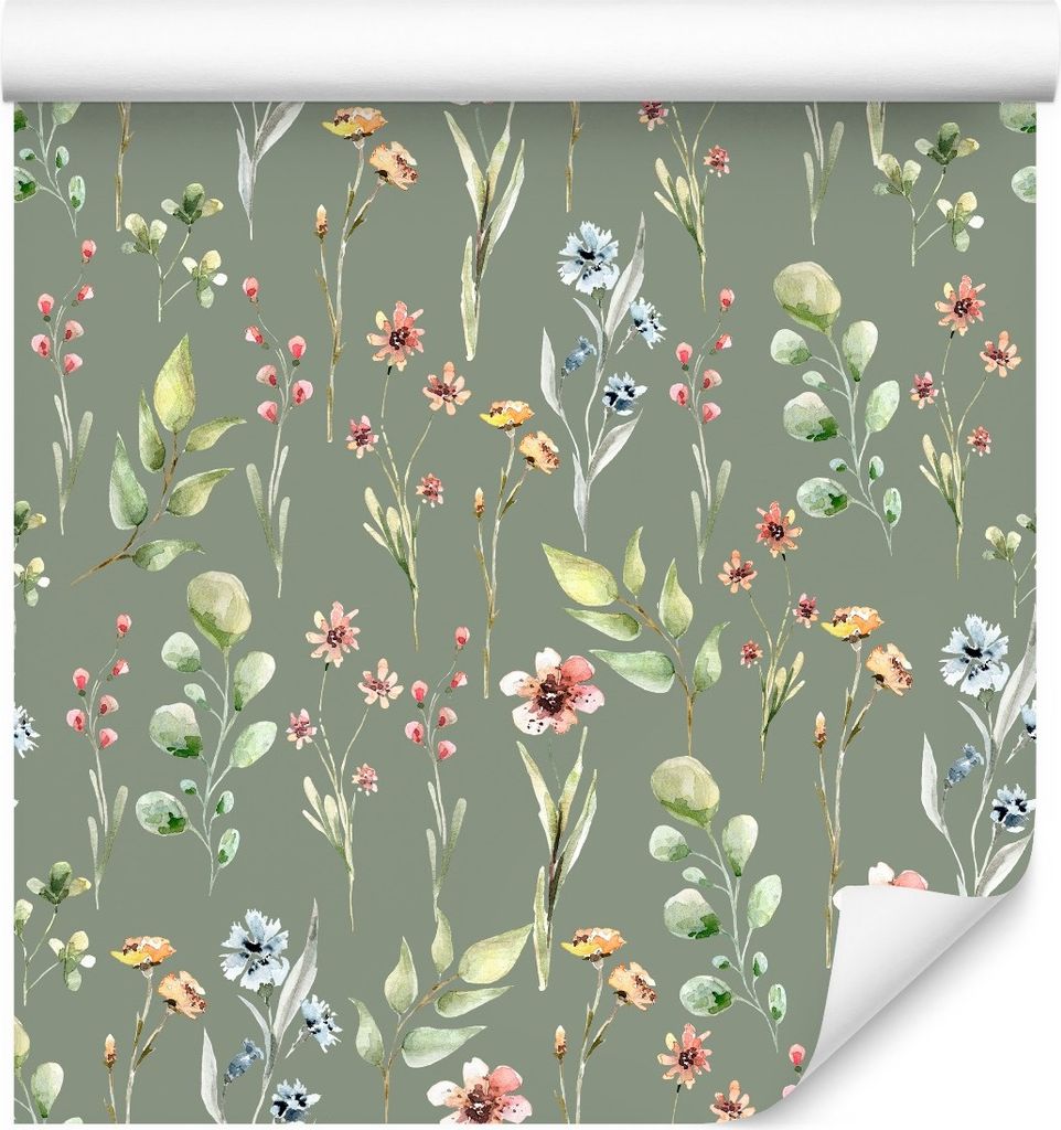 10m VLIES TAPETE Rolle Natur Blumen Blätter Wiese Flora Produktbild 