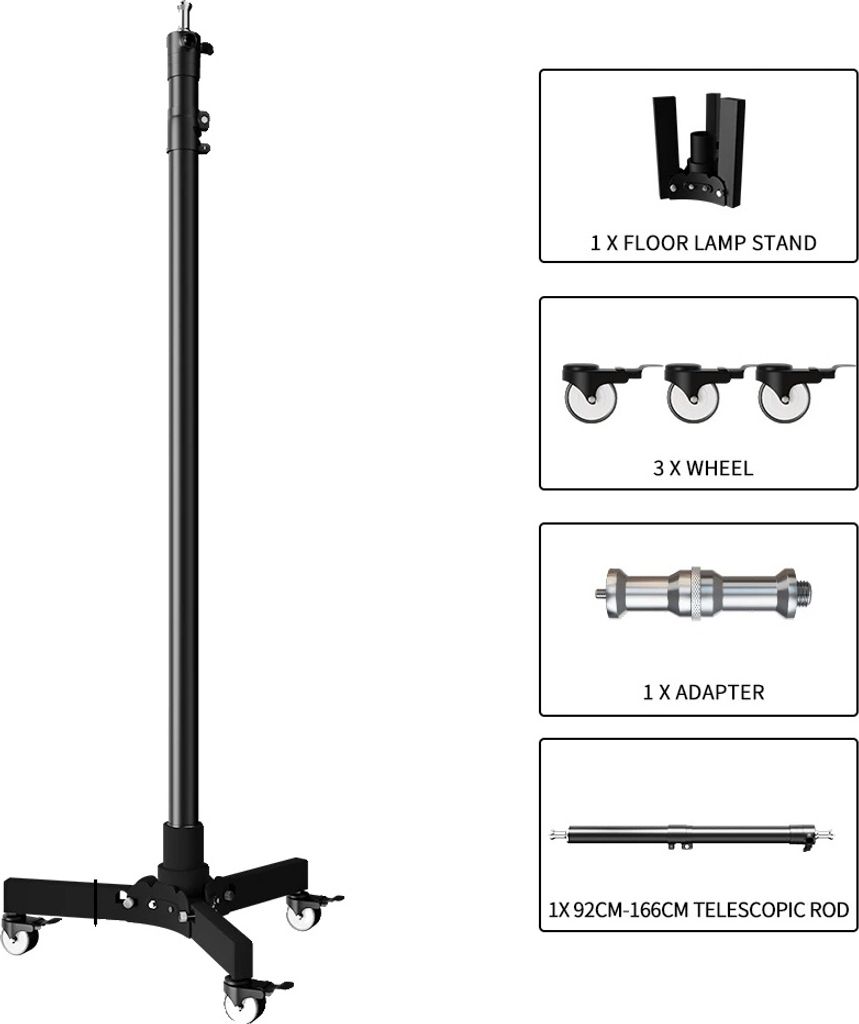 Fotostativ, höhenverstellbar von 56-183 cm, langlebige Metallkonstruktion , 183 cm Modell