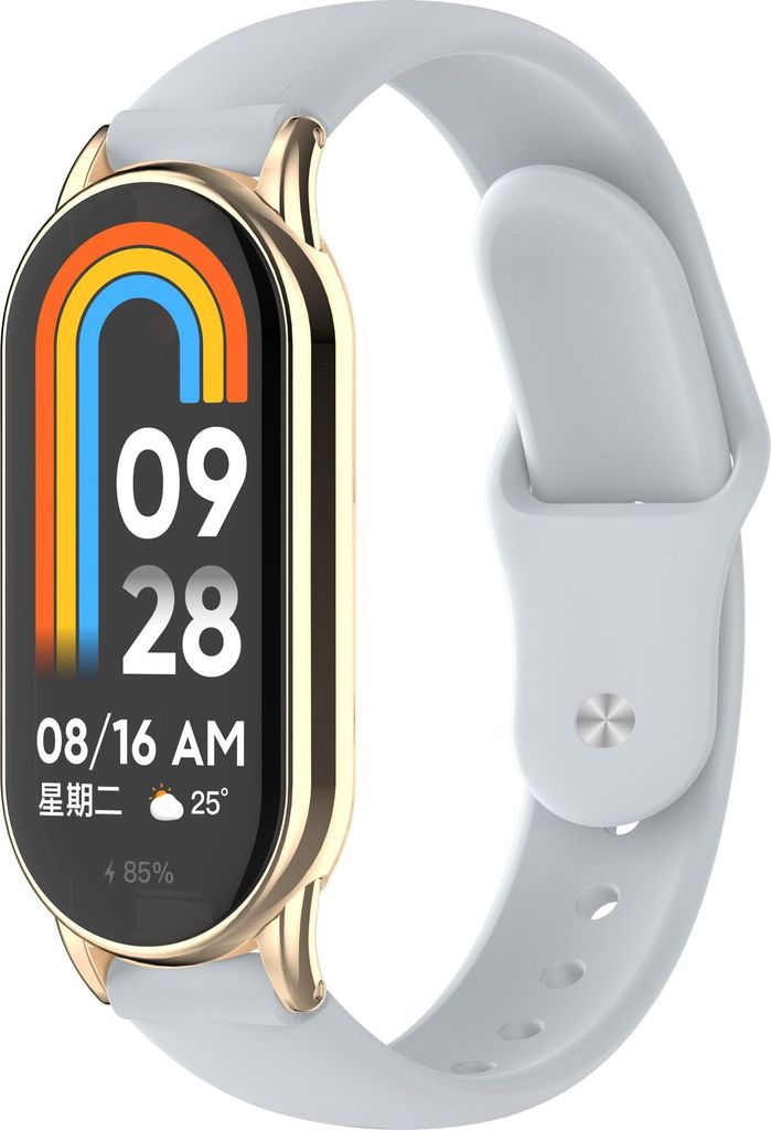 INF Xiaomi Armband 8/9 Silikonarmband: Weich, Flexibel, 2-teiliges Set Hellgrau