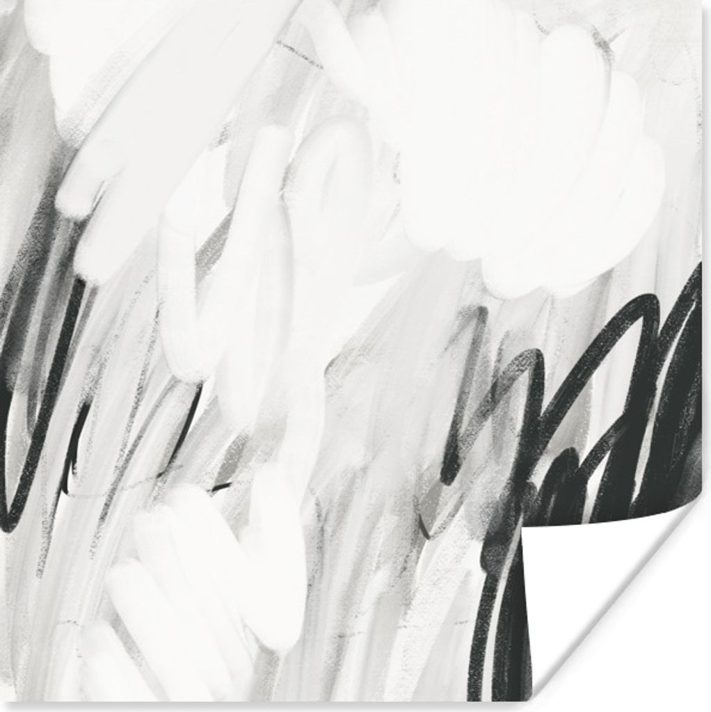 MuchoWow Poster Kunst - Abstrakt - Grau 75x75 cm - Wand Dekoration
