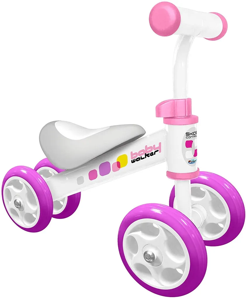 Draisienne enfant 4 roues Skids Control blanc rose premier vélo