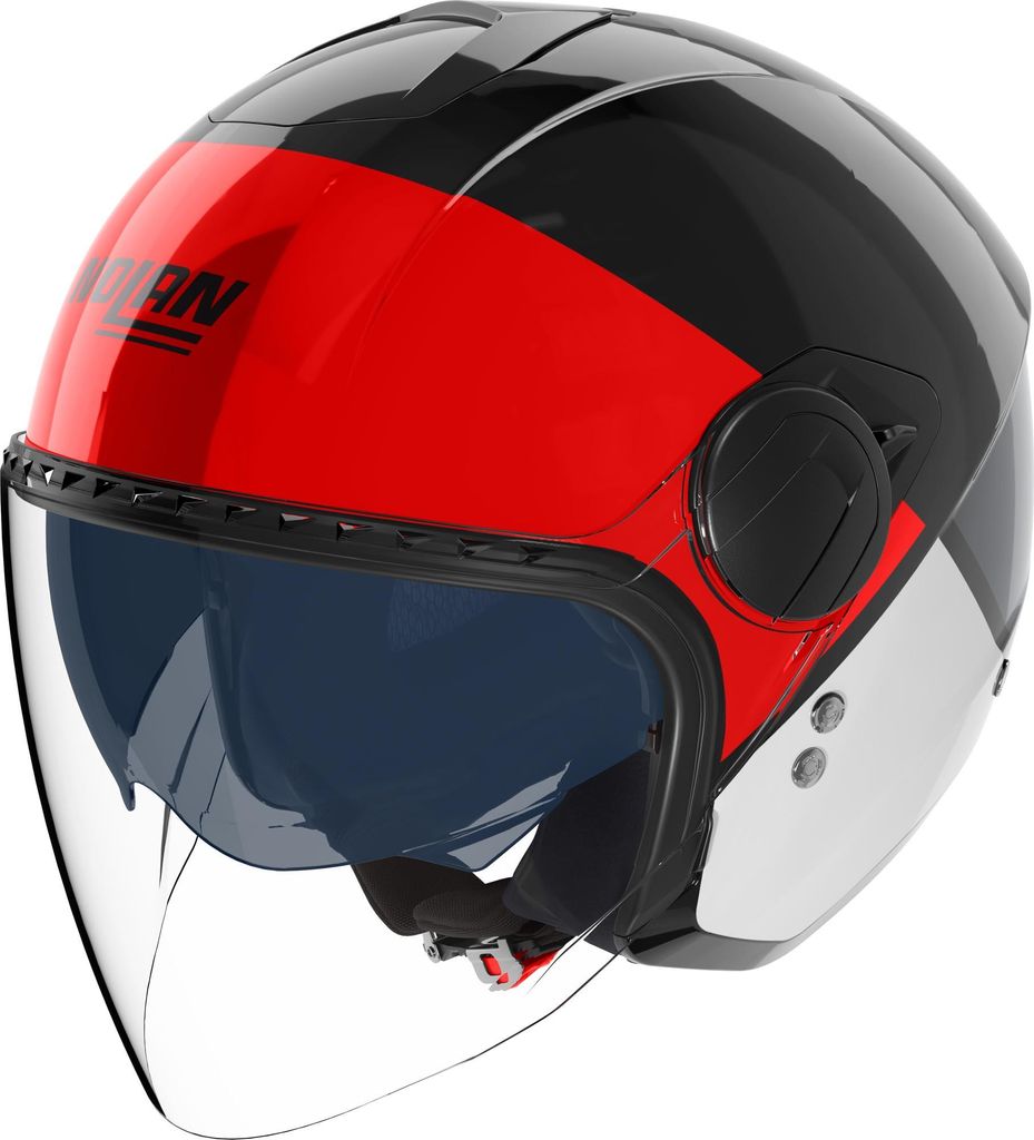 Nolan N20-2 Visor Blocco Jethelm, schwarz/weiß/rot, L (60)