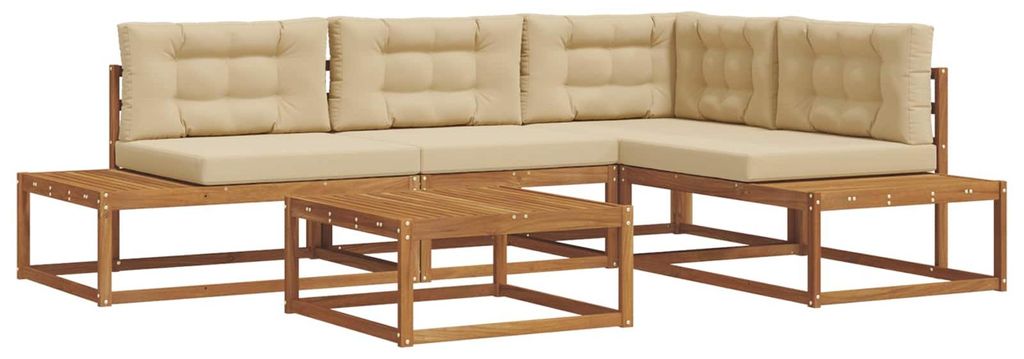 vidaXL Outdoor-Sofagarnitur Natur und Beige