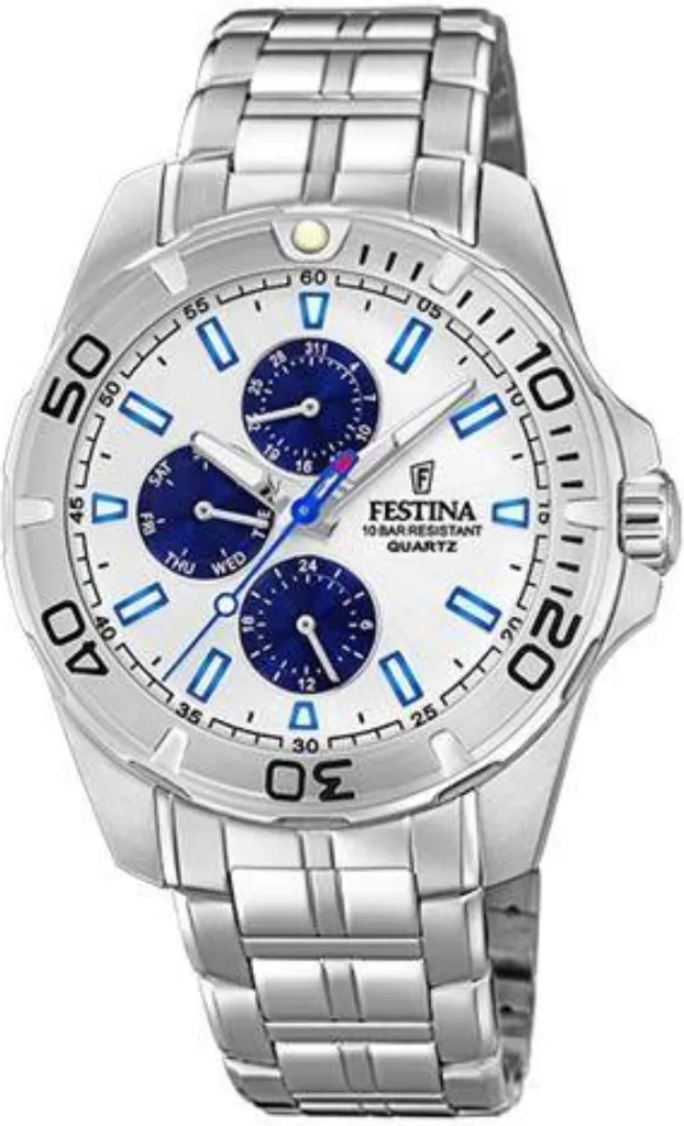 Festina F20445-1 Orologio Uomo Argento | Sportivo Elegante Multifunzione