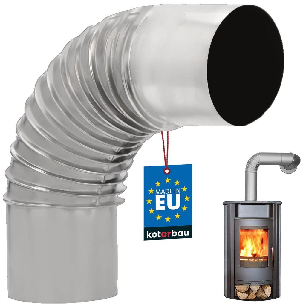 KOTARBAU® Coude de cheminée 90° Coude Ø 100 mm Tuyau de Image du produit 