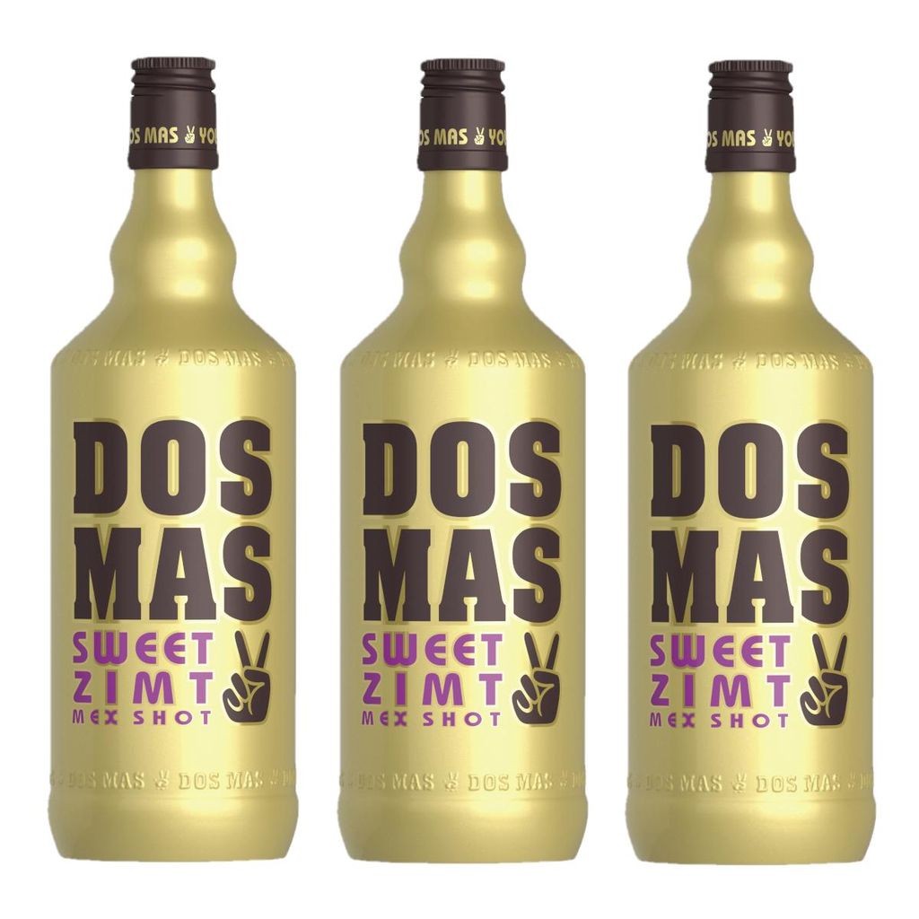 Dos Mas Mex Shot Zimtlikör verfeinert mit Tequila 700ml 3er Pack