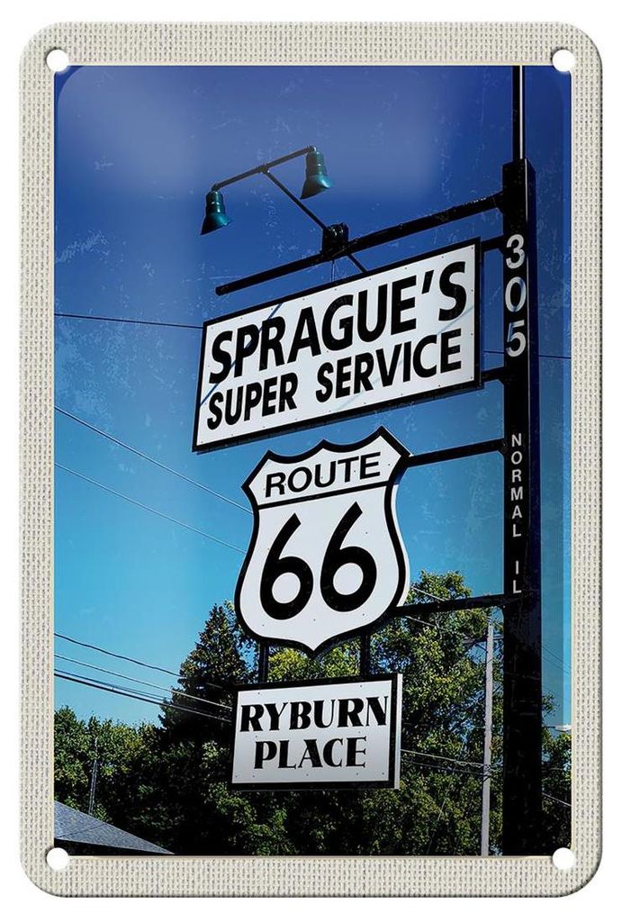 Blechschild Reise 12x18cm USA Amerika Los Angeles Route 66 Schild