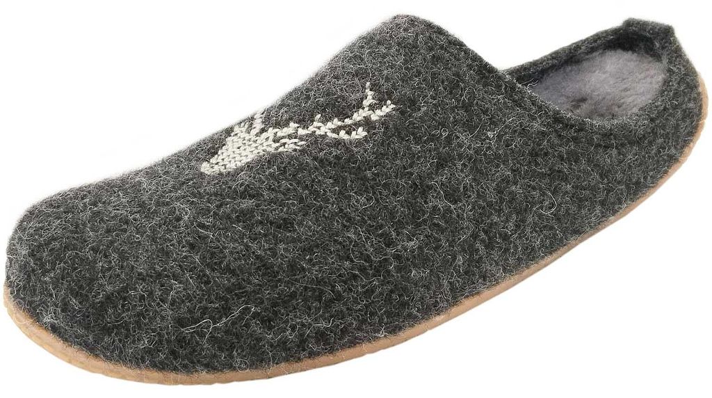 Living Kitzbühel Wildkogel Damen Filz-Pantoffeln mit Lammfellinnensohle Anthrazit, 4862-600 - Gr. 38