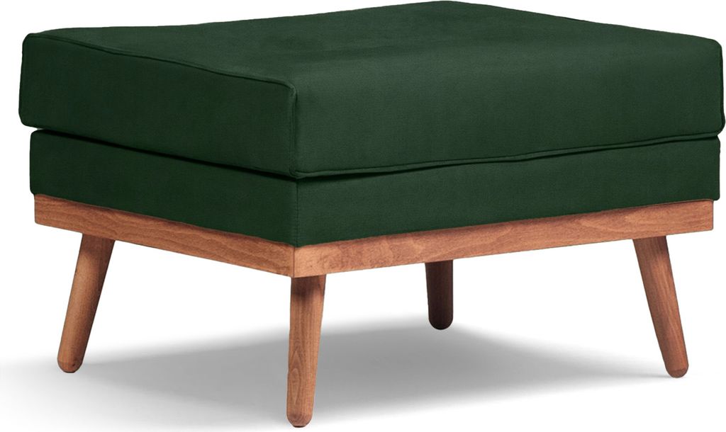 Klematisar Gepolsterter Pouf Hocker 60x74 cm auf Holzbeinen, Möbel im skandinavischen Stil, Ergänzung zum Sofa