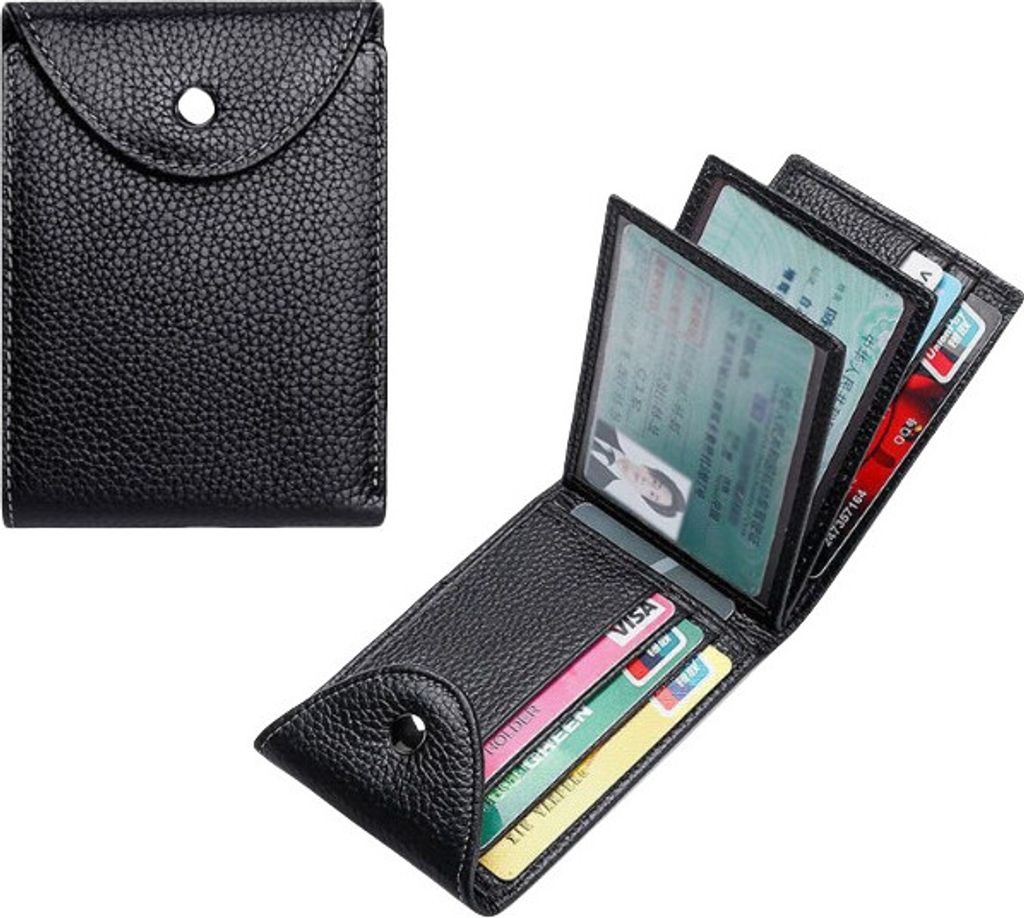 INF RFID-blockierendes multifunktionales Kartenetui Schwarz Produktbild 