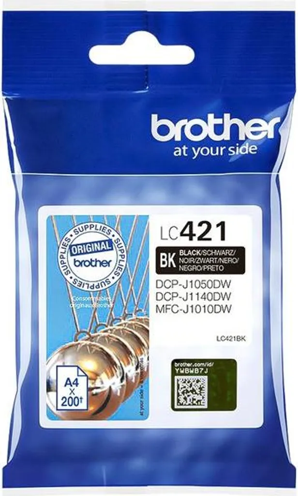 Pack de 5 cartouches d'encre noire Brother LC421 haute performance
