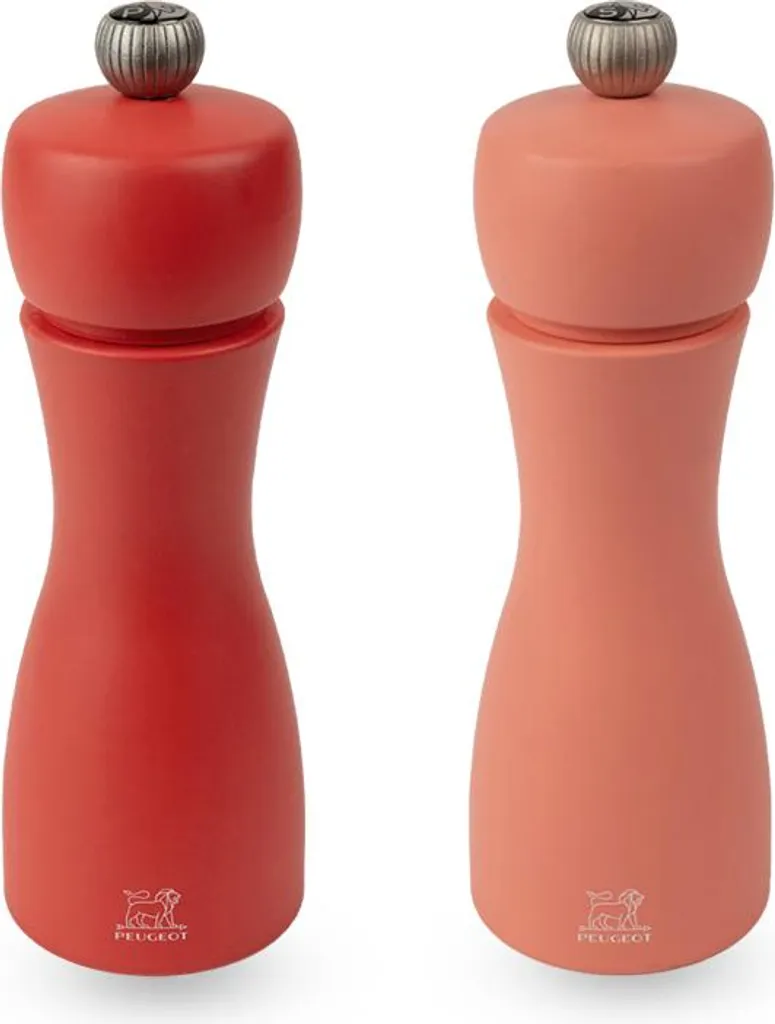 Peugeot Saveurs Peugeot Tahiti, set macinae pepe, corallo, rosso, legno di faggio, acciaio inox, 150 mm, Francia