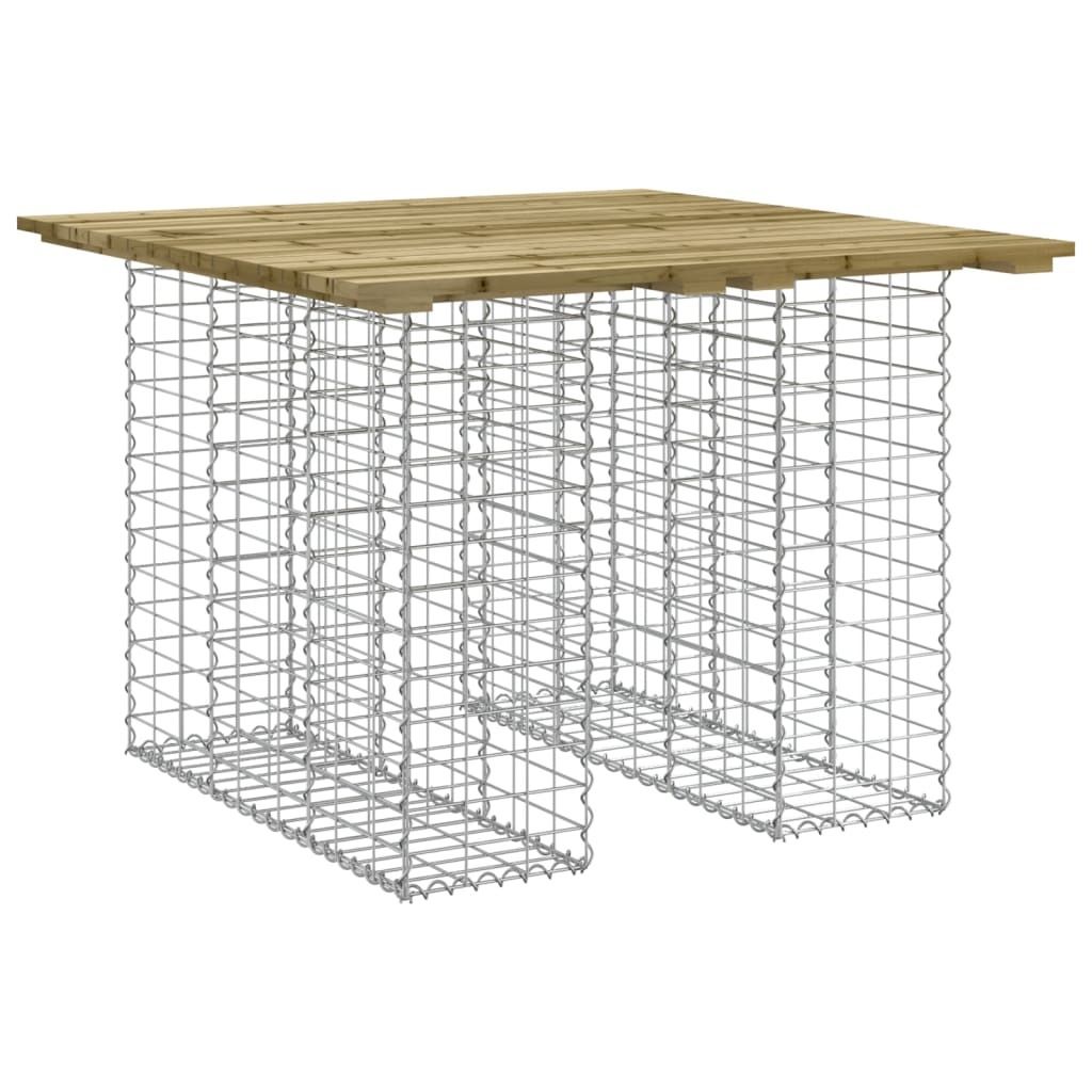 Gartentisch aus Gabionen 100x102x72 cm Kiefernholz Produktbild 