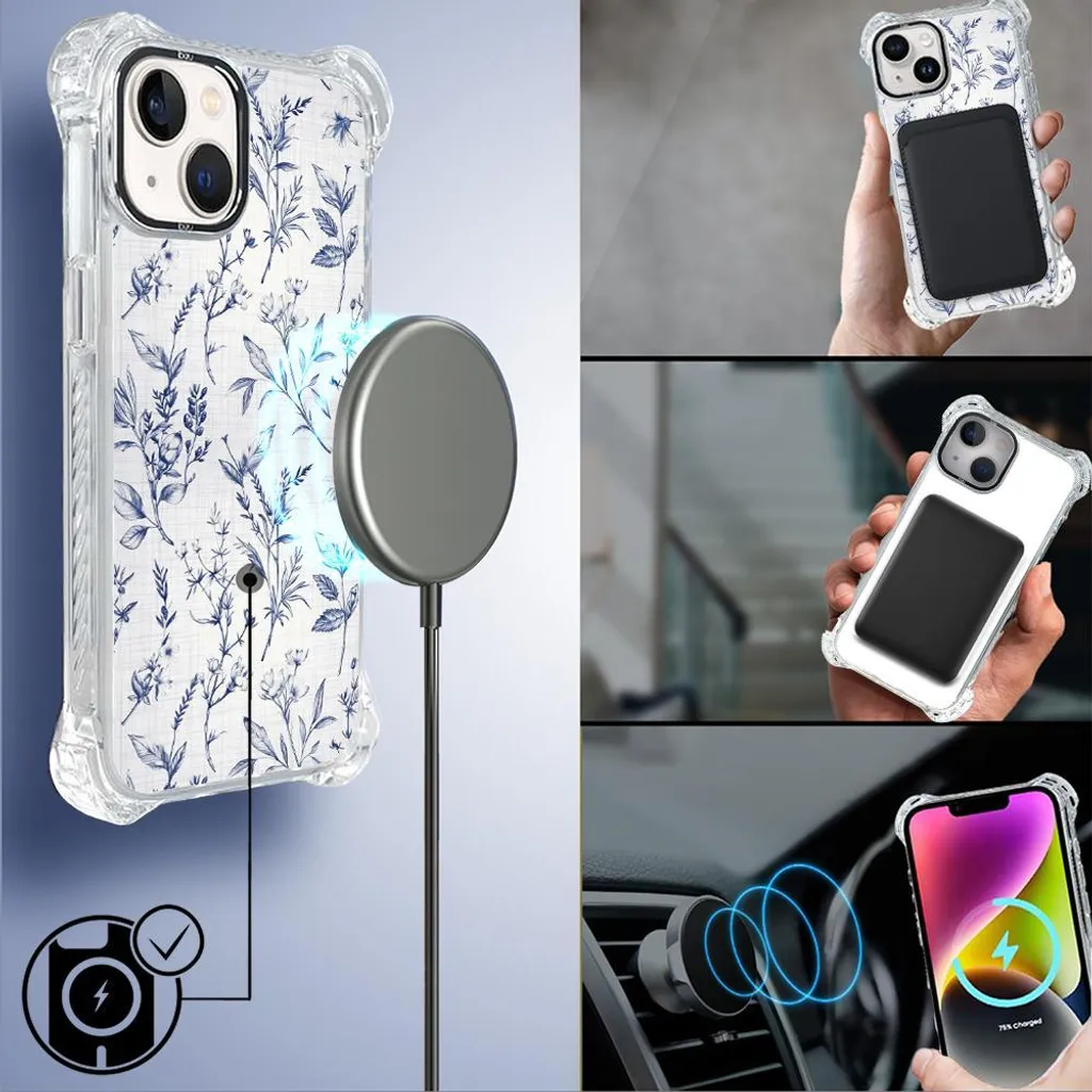 Coque de protection iPhone 14 Plus antichoc aimantée fleurs - 8