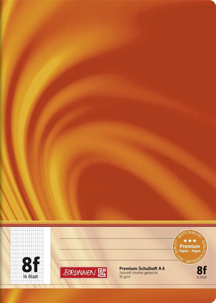 Brunnen 104470802 Cahier A4 16 Feuilles Liniert 8f avec Marge Blanche