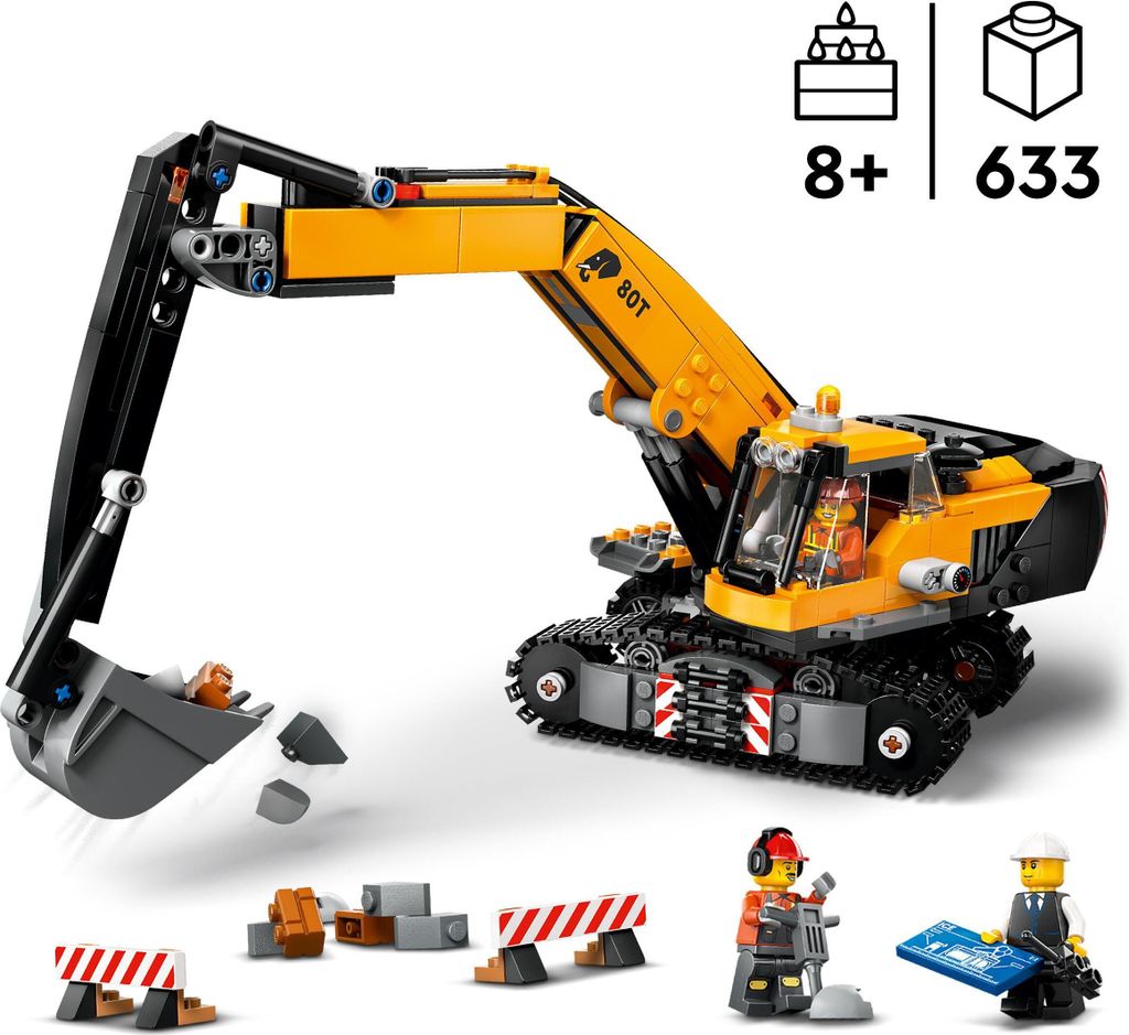 LEGO City Raupenbagger, Spielzeugbagger für Kinder ab 8 Produktbild 3