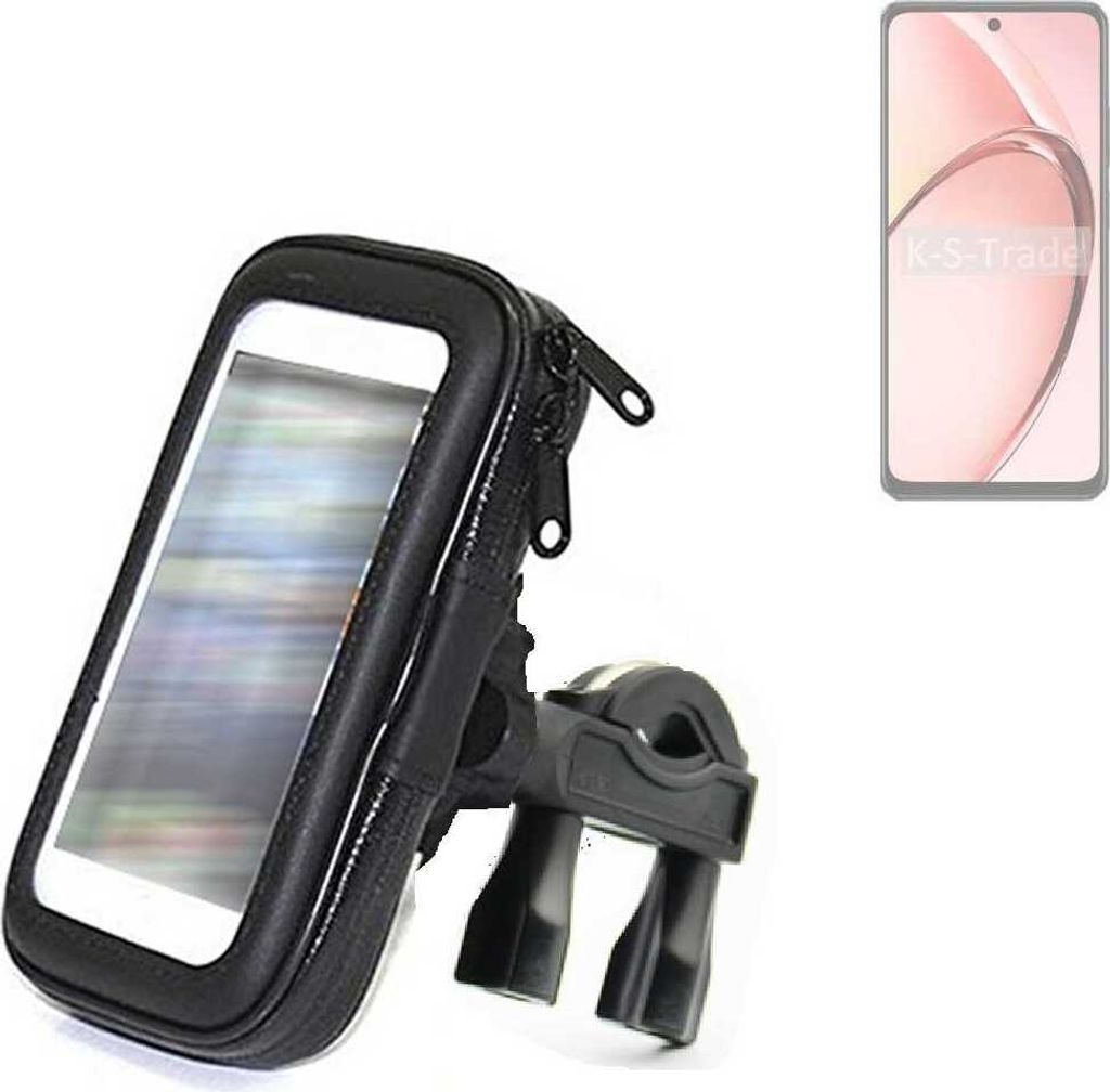 K-S-Trade Fahrrad-Halterung kompatibel mit Oppo A3 5G CPH2683 Handy-Halterung Halter Lenkstange Fahrradhalterung Motorrad Bike Mount Wasserabweisend