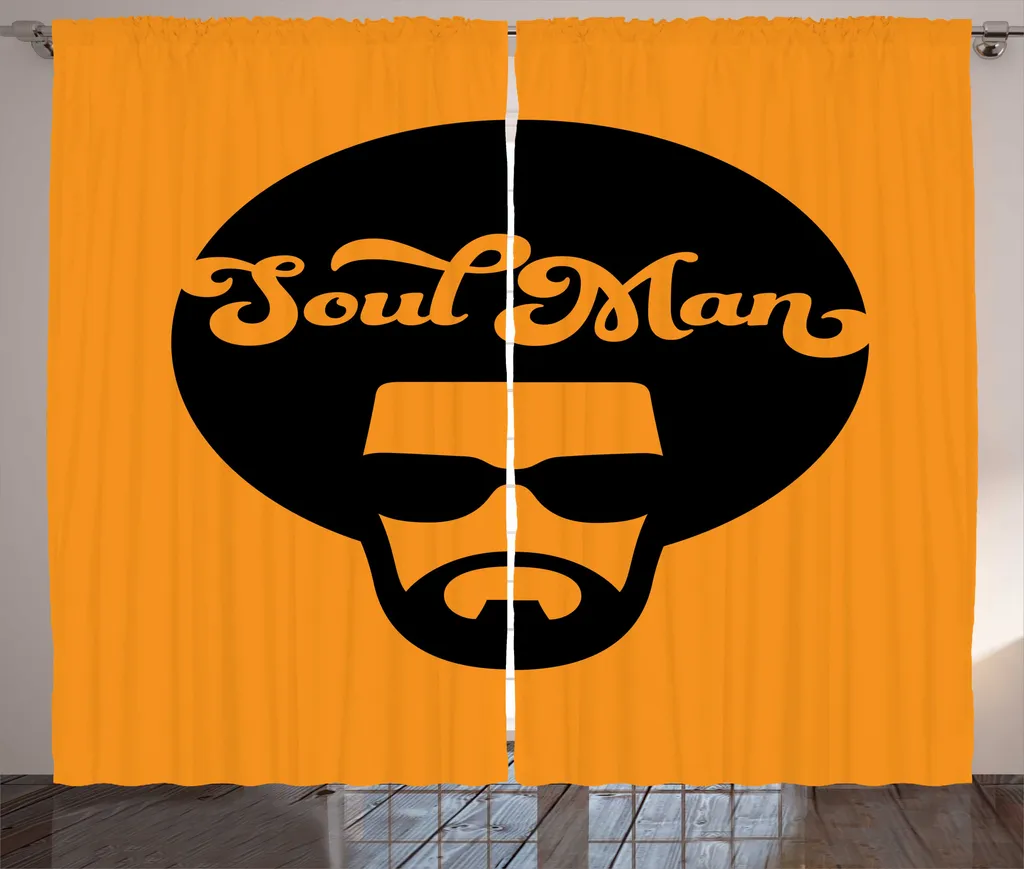 ABAKUHAUS Soul Man Rideau à Fronces Retro Jazz Afro 280 x 225 cm Marigold