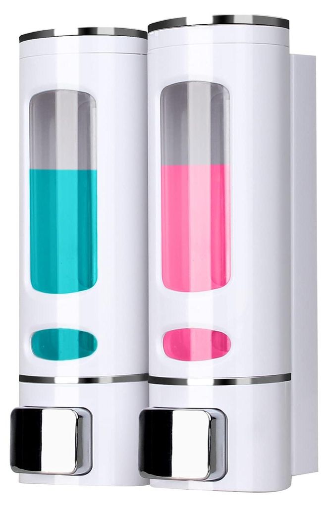 Wandmontierter Seifenspender, 400 ml Spender für Shampoo und Duschgel, nachfüllbare Spenderflasche für Shampoo, Duschgel, Flüssigseife und Spü...