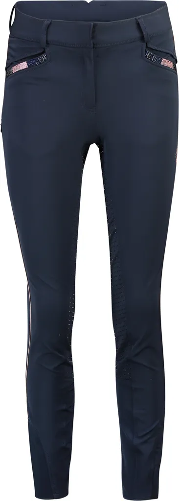Culotte d'équitation Cecile HV POLO marine ornée de strass élégants T36