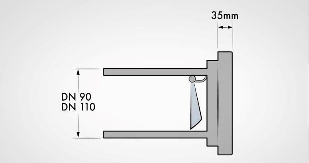 HAAS PE-Wand-WC-Anschlussgarnitur DN 90 mit Rattenklappe Produktbild 8