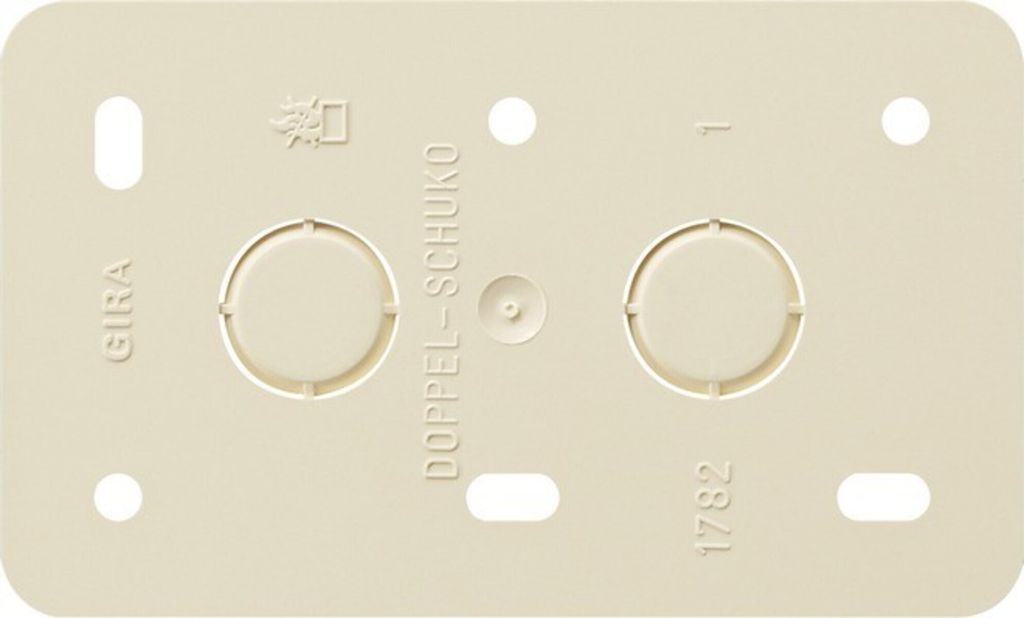 GIRA 008213 Montageplatte 2fach f.Doppelsteckdose AP Produktbild 