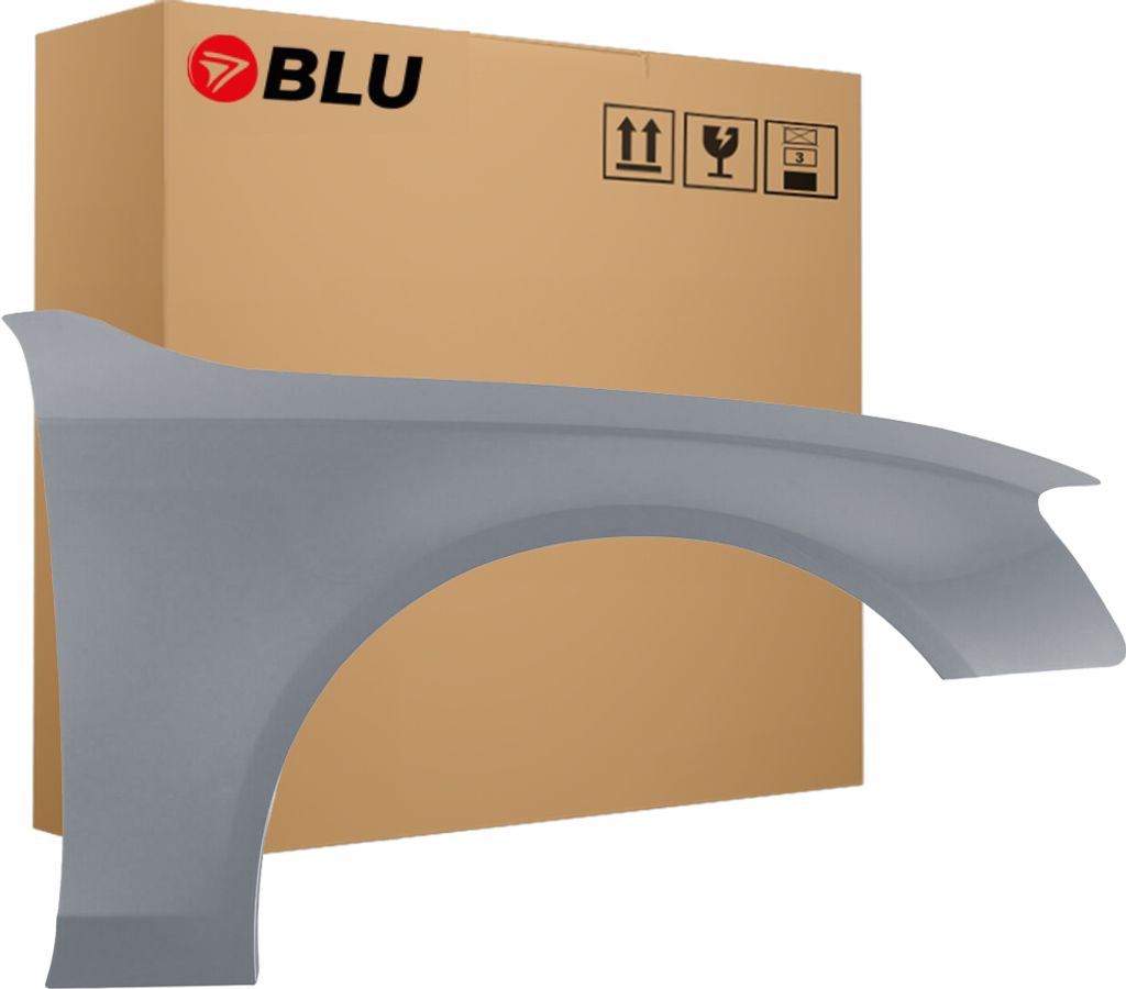 BLU Kotflügel Passend für Audi A4 B8 S4 LX7R Rechts Silber MonsunGrau | 2007-2011 | Vorderseite Vorne | Lackiert | Einbaufertig