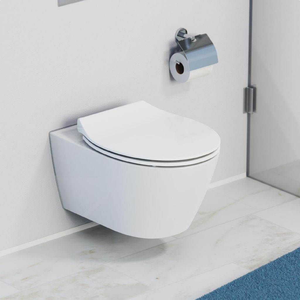 SCHÜTTE WC Sitz Duroplast SLIM WHITE, Toilettendeckel mit Produktbild 9