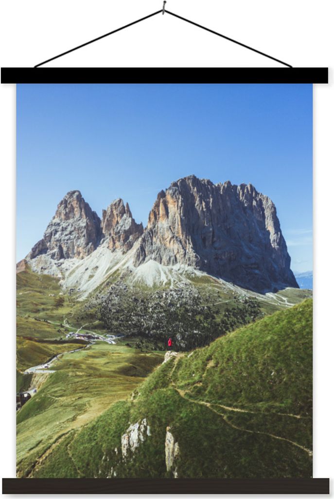 MuchoWow Textilposter Dolomiten - Sommer - Italien 60x80 cm mit schwarzem Rahmen - Plakathalter
