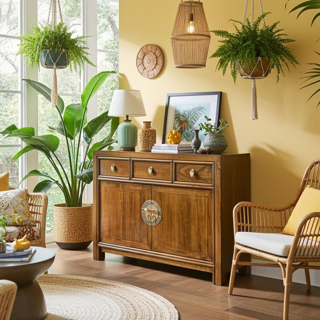 OPIUM OUTLET Chinesische Kommode Asia Sideboard orientalischer Schrank asiatische Vintage Möbel Anrichte Hochzeitsschrank komplett montiert braun