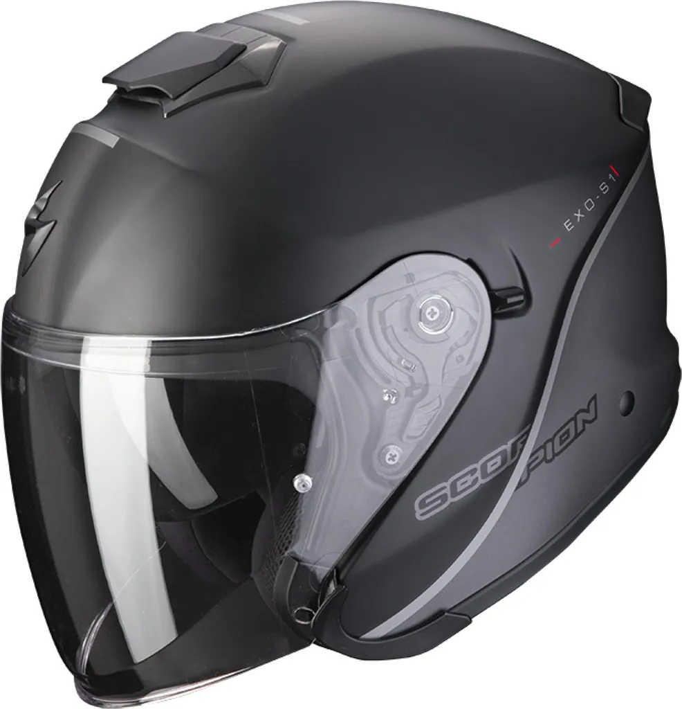 Casque Moto Scorpion EXO-S1 Essence Noir Mat Argent Taille XS - Confort