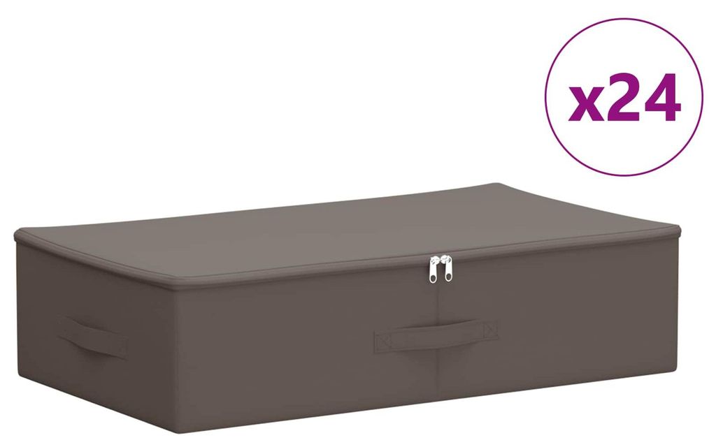 Aufbewahrungsbox 24 pcs Grau 70 x 40 x 18 cm Vliesstoff