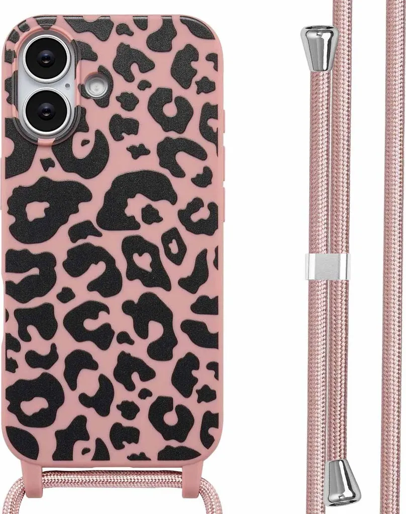 Custodia Silicone imoshion iPhone 17 con Cordino - Rosa Anti-Urto