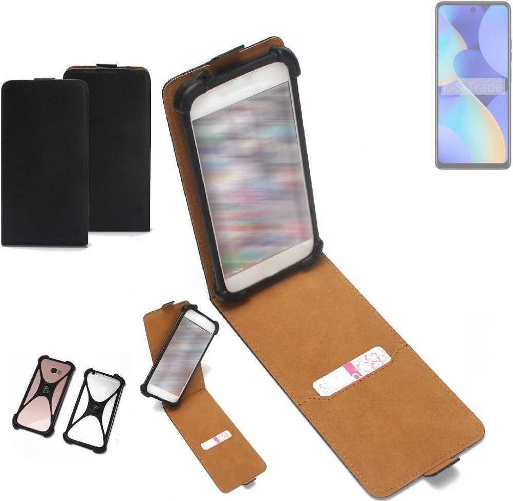 K-S-Trade Handyhülle Schutzhülle kompatibel mit Tecno Spark 10 Hülle Case Cover Flip Style Bumper schwarz 1x